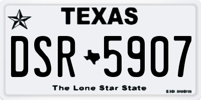 TX license plate DSR5907