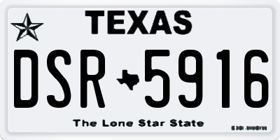 TX license plate DSR5916