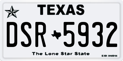 TX license plate DSR5932
