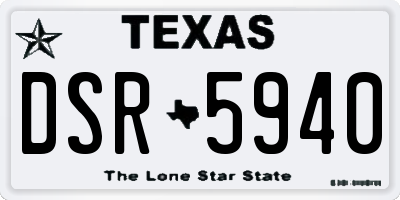 TX license plate DSR5940