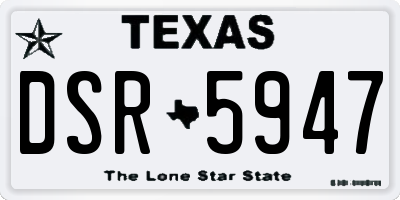 TX license plate DSR5947