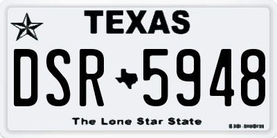 TX license plate DSR5948