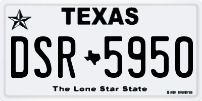 TX license plate DSR5950