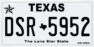 TX license plate DSR5952