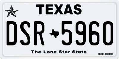 TX license plate DSR5960