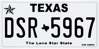 TX license plate DSR5967