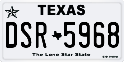 TX license plate DSR5968