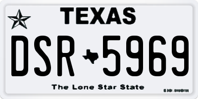 TX license plate DSR5969