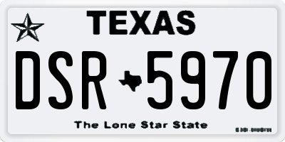 TX license plate DSR5970