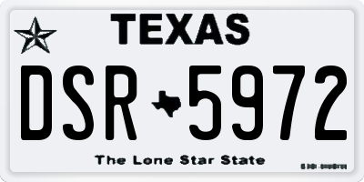 TX license plate DSR5972