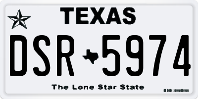 TX license plate DSR5974