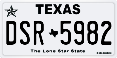 TX license plate DSR5982