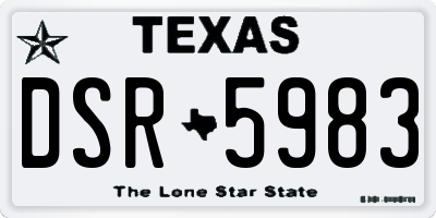 TX license plate DSR5983