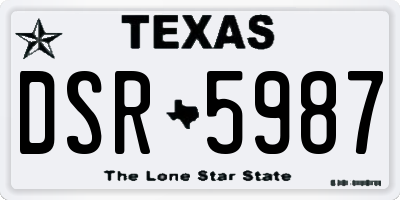 TX license plate DSR5987
