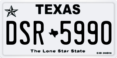 TX license plate DSR5990