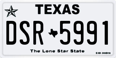 TX license plate DSR5991