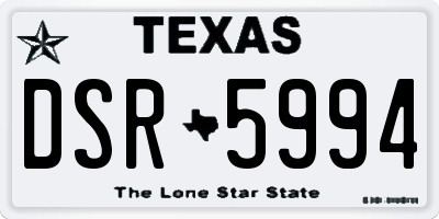 TX license plate DSR5994