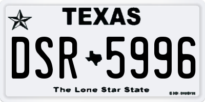 TX license plate DSR5996