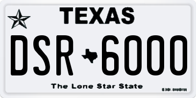 TX license plate DSR6000