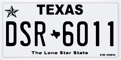 TX license plate DSR6011