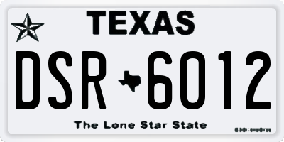 TX license plate DSR6012