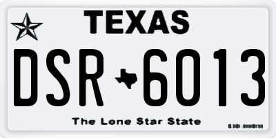 TX license plate DSR6013