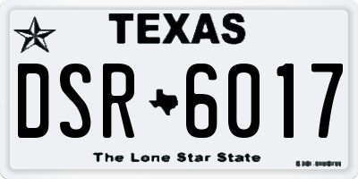 TX license plate DSR6017