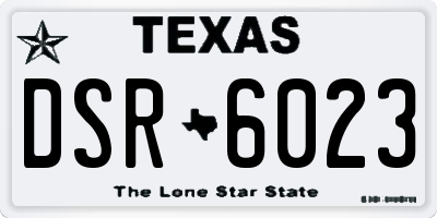 TX license plate DSR6023