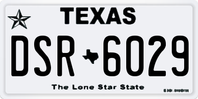 TX license plate DSR6029