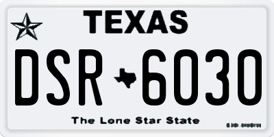 TX license plate DSR6030
