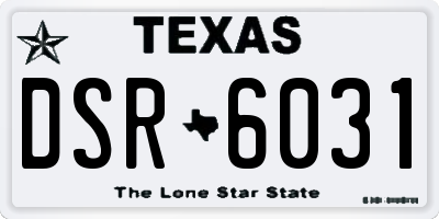 TX license plate DSR6031