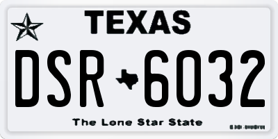 TX license plate DSR6032