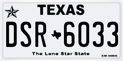 TX license plate DSR6033