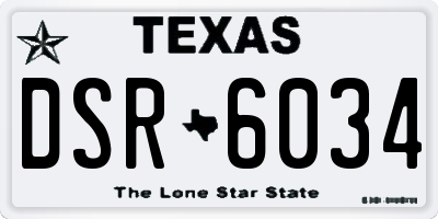 TX license plate DSR6034