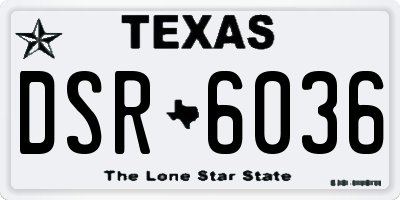 TX license plate DSR6036