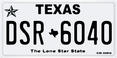 TX license plate DSR6040