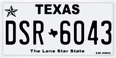 TX license plate DSR6043