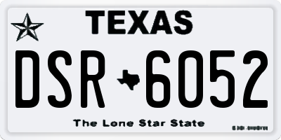 TX license plate DSR6052