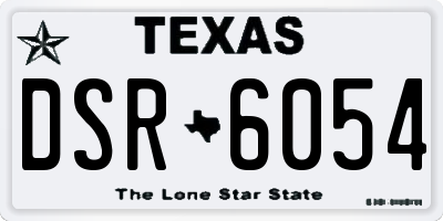 TX license plate DSR6054