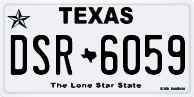 TX license plate DSR6059