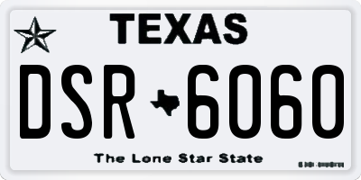 TX license plate DSR6060