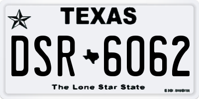 TX license plate DSR6062