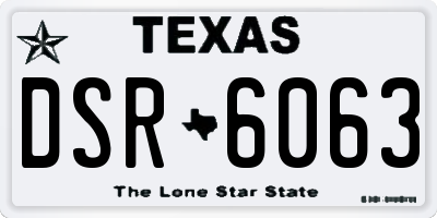 TX license plate DSR6063