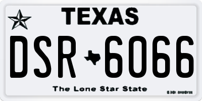 TX license plate DSR6066