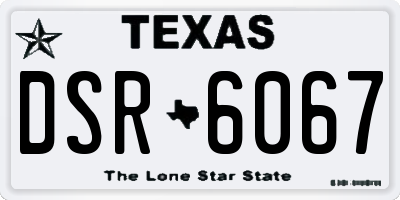 TX license plate DSR6067