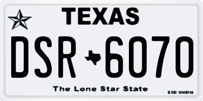 TX license plate DSR6070