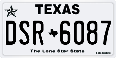 TX license plate DSR6087