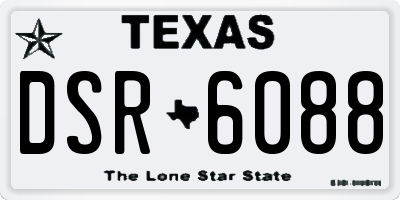 TX license plate DSR6088