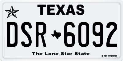 TX license plate DSR6092