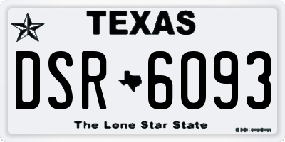 TX license plate DSR6093